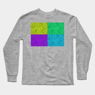 Pop Art Color Block Roses Long Sleeve T-Shirt